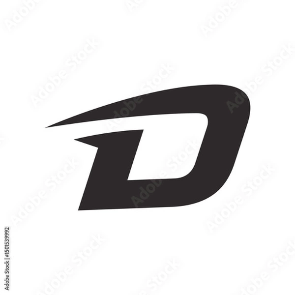 Fototapeta Letter D logo design. Initial D Abstract symbol.