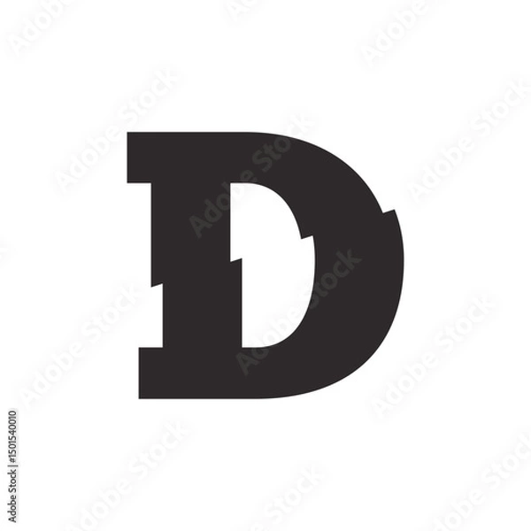 Fototapeta Letter D logo design. Initial D Abstract symbol.