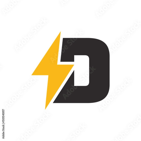 Fototapeta Letter D logo design. Initial D Abstract symbol.