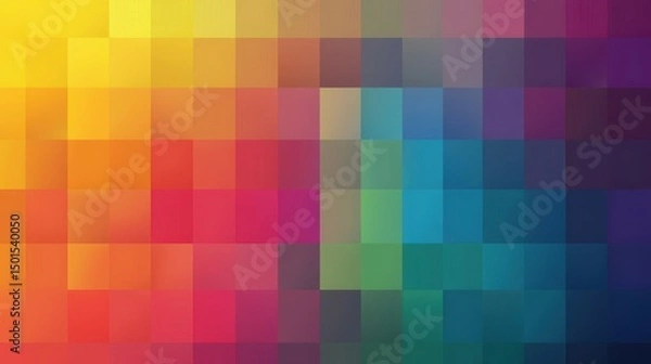 Obraz Abstract colorful square pixelated background with a smooth gradient effect