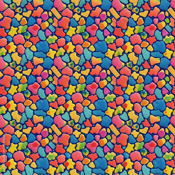Fototapeta Colorful sponge stones abstract seamless tileable pattern
