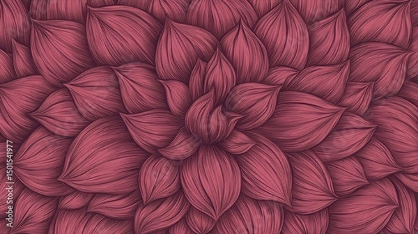 Obraz Stylized petals in shades of maroon form abstract flower