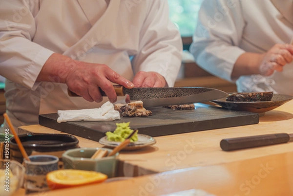 Fototapeta 【#料亭】板前の手元