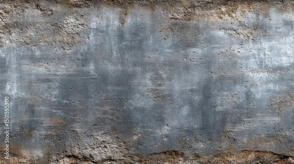 Fototapeta Close-up of weathered concrete surface with rust and erosion texture