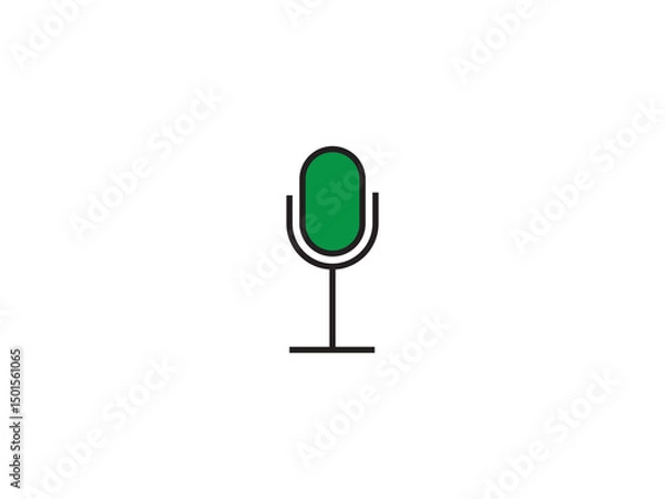 Fototapeta Microphone icon and illustration design vector design 
