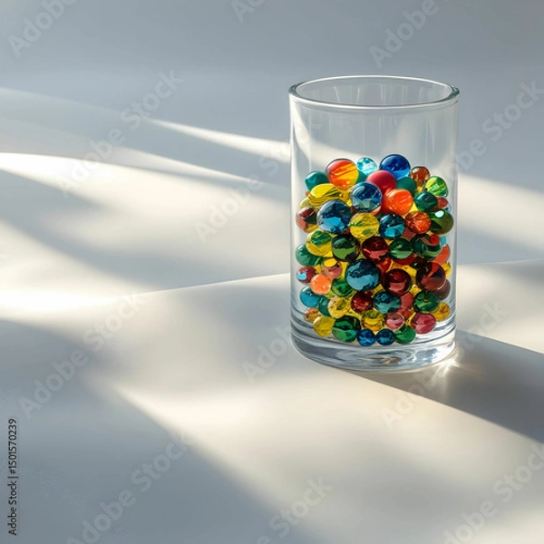 Obraz A clear cylindrical glass vessel approximat