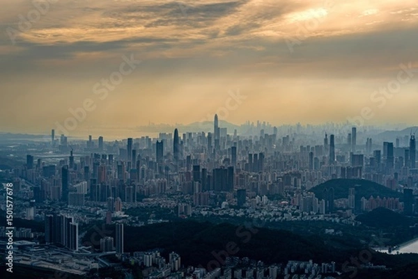 Fototapeta panoramic view of the city