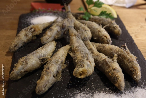 Obraz Grilled fish in a japanese restaurant - limited depth of field