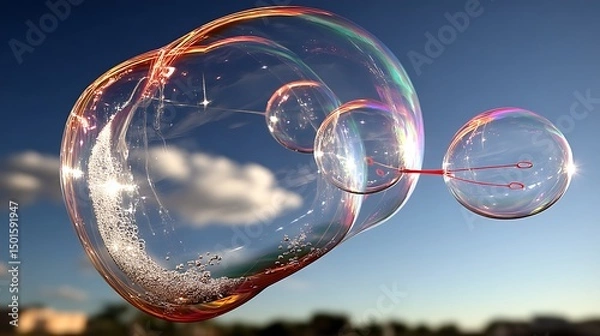 Fototapeta Soap Bubbles in Sky