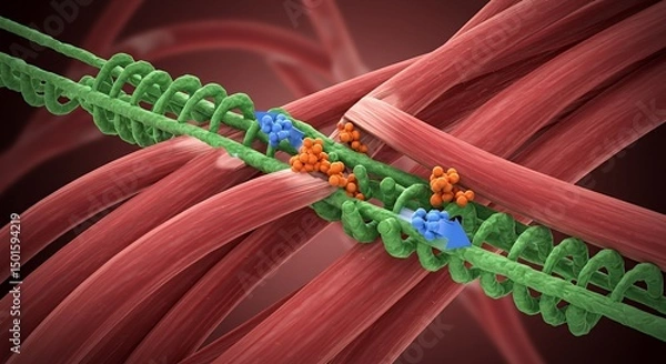 Fototapeta Microscopic View of Muscle Contraction: Neuromuscular Junction