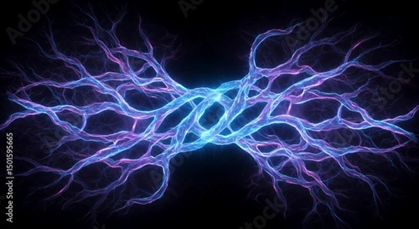 Fototapeta Abstract Energy Nexus: A Symphony of Light and Color