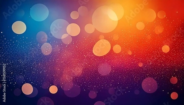 Obraz Abstract Bokeh Background with Blue Orange and Red Gradient and Translucent Circles