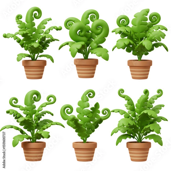 Obraz green Polypodiophyta in pot