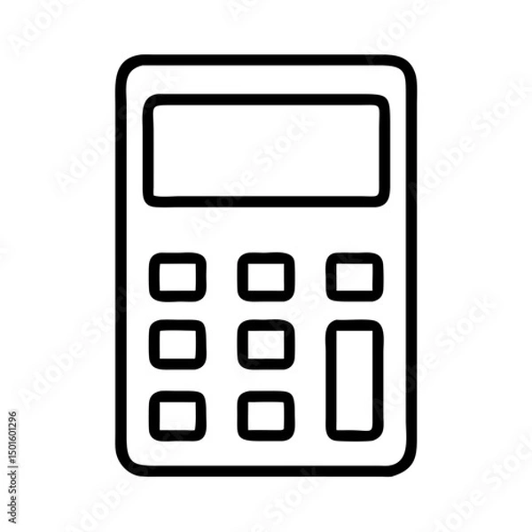 Obraz Simple line art calculator icon on transparent background  