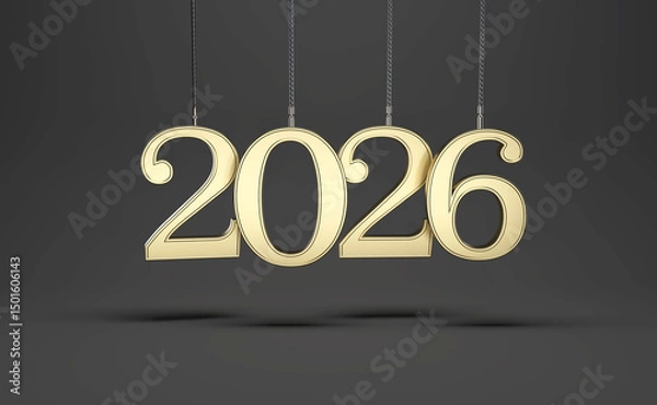 Fototapeta New Year 2026 Creative Design Concept - 3D Rendered Image	