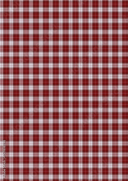 Fototapeta Seamless Red and White Plaid Pattern Texture Background for Fabric Design