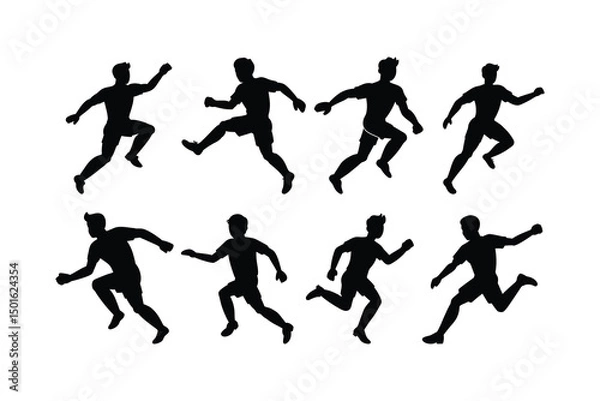 Obraz Dynamic Soccer Players in Action with Blue Accents