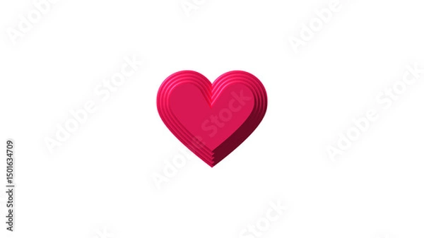 Obraz 3d red heart isolated in transparent png