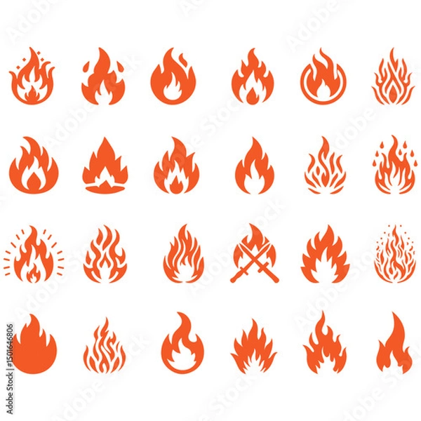 Fototapeta fire icons , fire icons set