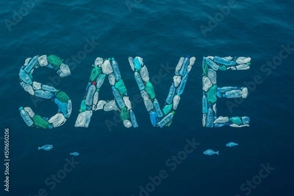 Fototapeta Save the Oceans: Inspiring Image Highlighting Plastic Pollution Awareness and Conservation Efforts