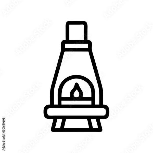 Fototapeta Backyard firepit outdoor features line icon set Vector of kitchen, patio, fireplace, chimenea, pizza oven, firewood, propane tank, thin linear illustration.