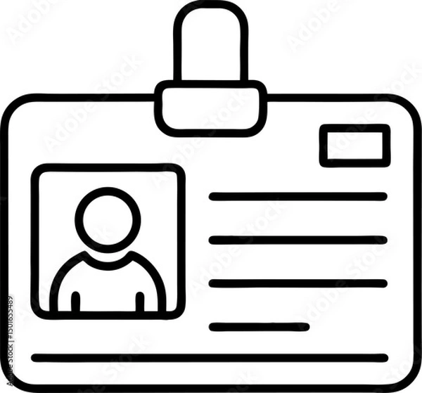 Fototapeta id card vector outline icon on white or transparent background