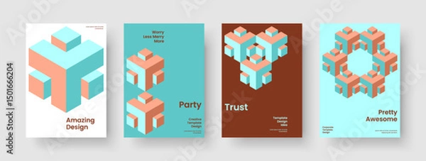 Obraz Abstract Banner Layout. Isolated Book Cover Design. Creative Report Template. Poster. Business Presentation. Background. Flyer. Brochure. Catalog. Pamphlet. Advertising. Newsletter. Brand Identity