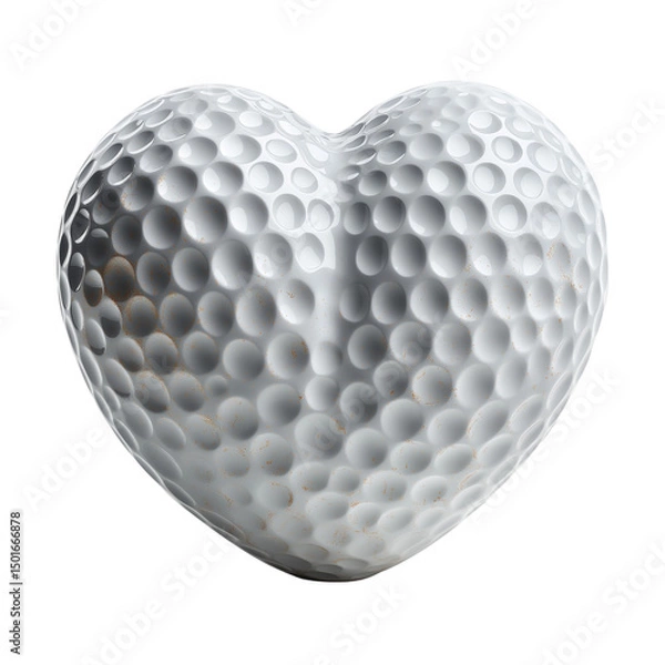 Fototapeta Golf ball heart shape, a symbol of sportsmanship and love for the game, blending the spirit of athleticism with a heartfelt gesture.