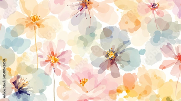 Obraz watercolor background with butterflies