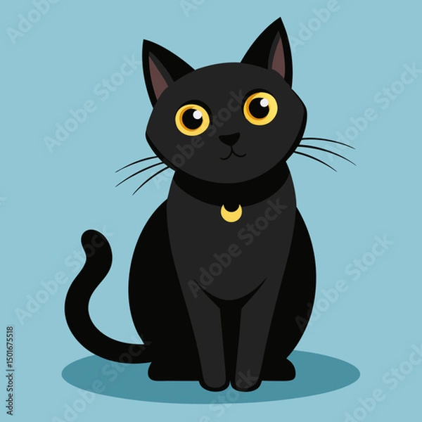 Obraz vector illustration of a black cat