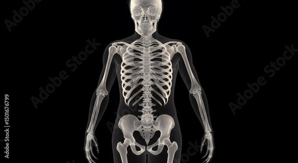 Fototapeta Human Skeletal System: Anatomy 3D Model