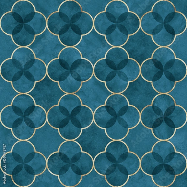 Obraz Watercolor gothic style clover leaf seamless pattern