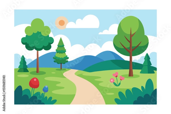 Obraz summer landscape with trees