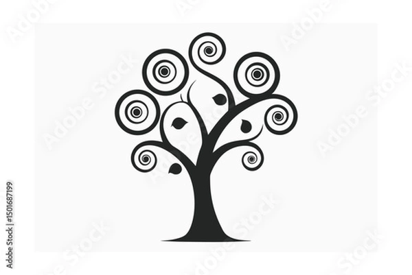 Fototapeta abstract tree with black background