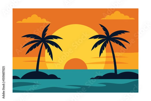 Obraz palm trees on the beach