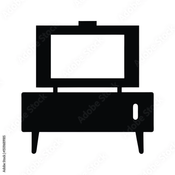 Obraz black tv isolated on white background