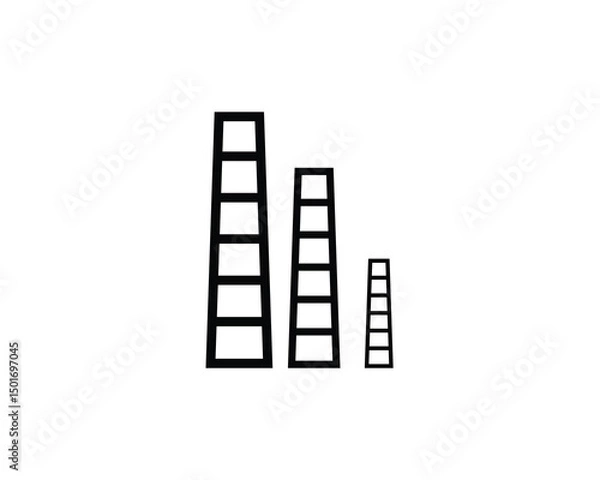 Fototapeta Simple illustration of varying heights of ladders.