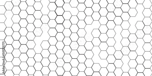 Fototapeta Gold Hexagon Grid Pattern, Seamless White Background, Abstract Geometric Design, High-Resolution Image, honeycomb cells of cardboard stiffening rib background Abstract background of colorful  lag