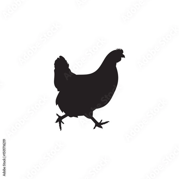 Fototapeta Simple running hen icon vector.