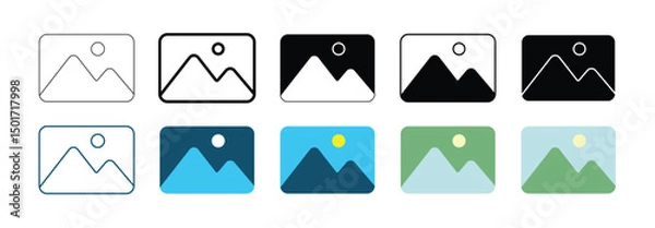Obraz "Vector Picture & Gallery Icon Set – High-Quality Image Symbols for Photo Albums, Media Libraries, Apps, and Web UI Design Projects"