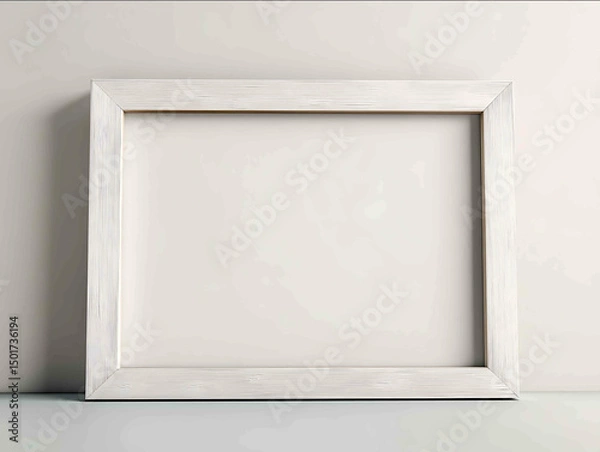 Fototapeta a realistic photo of a plain white frame on a plain white background
