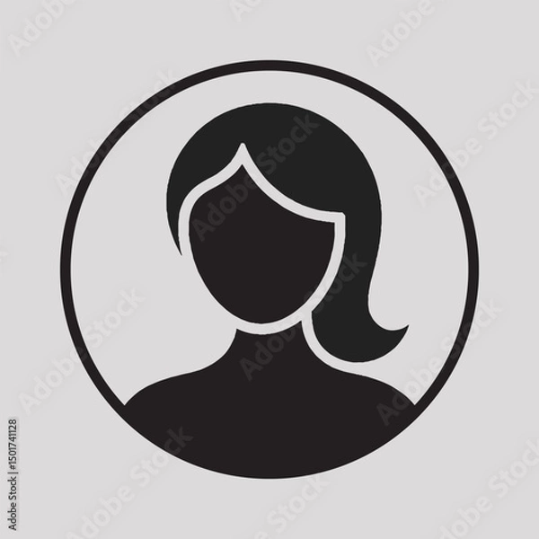 Fototapeta User Profile Avatar Icon Set – Female, Male and Side View Silhouettes