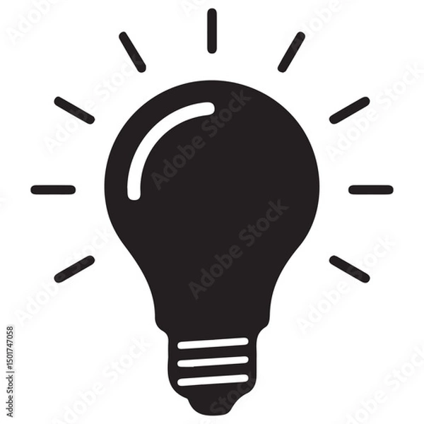Fototapeta Light bulb idea icon vector . Vector illustration EPS 10