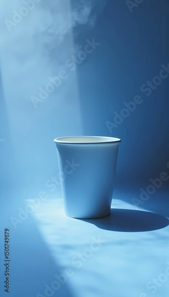 Obraz mockup paper cup with coffee on table
