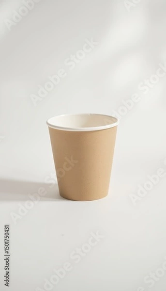 Obraz mockup paper cup with coffee on table

