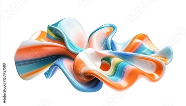 Fototapeta Creative Design: Abstract Gradient With Fluid Graphic Shapes And Dynamic Liquid Stripes For A Modern Swirl And Blend Element.