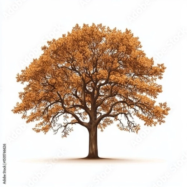 Obraz vector illustration autumn tree oak without leaves