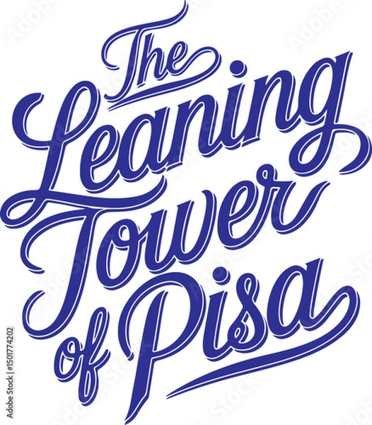 Fototapeta The Leaning Tower of Pisa Typography.