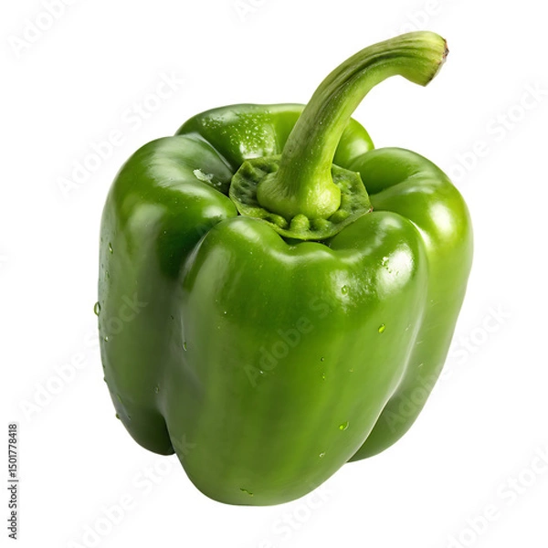 Fototapeta A whole single bell pepper isolated on a transparent background