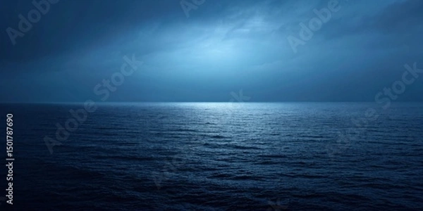Obraz Serene Deep Ocean – Tranquil Night Seascape